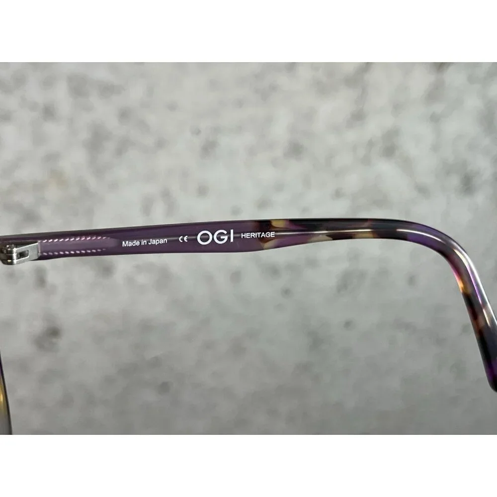 OGI HERITAGE 7162 2010 Round Purple Tortoise Pearl Eyeglasses Frames 47-17-135